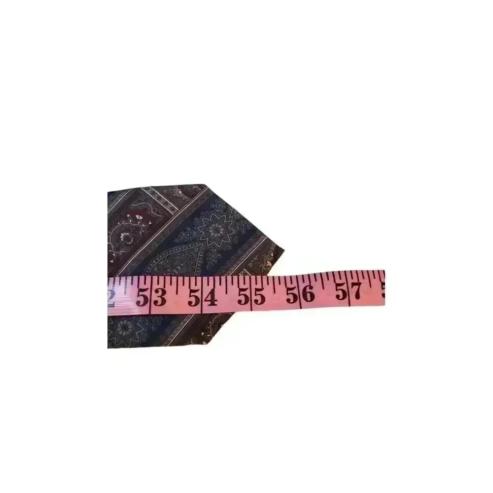Woodward Mens Tie Silk Blue Burgundy Tan‎ Paisley Stripe Necktie Beautiful Power